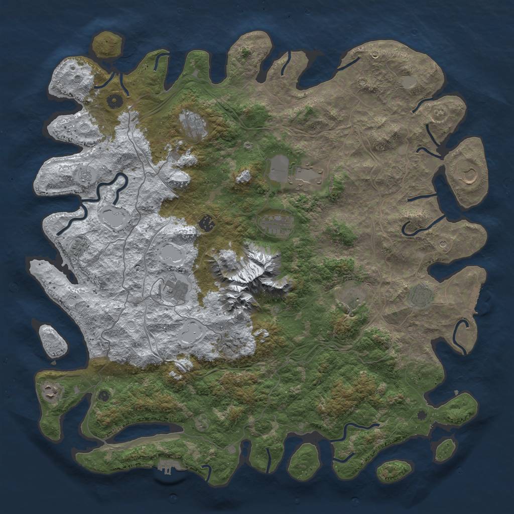 Rust Map: Procedural Map, Size: 5000, Seed: 203174112, 19 Monuments