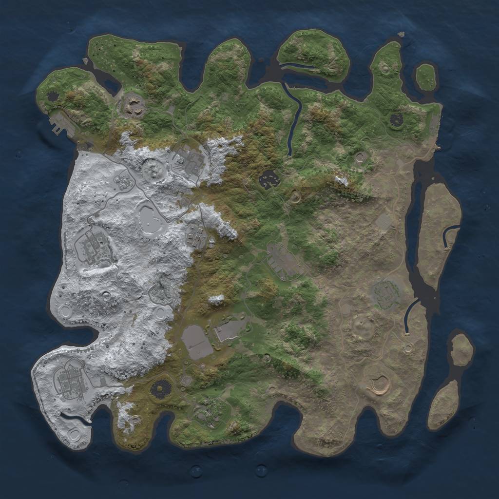 Rust Map: Procedural Map, Size: 3800, Seed: 360, 20 Monuments