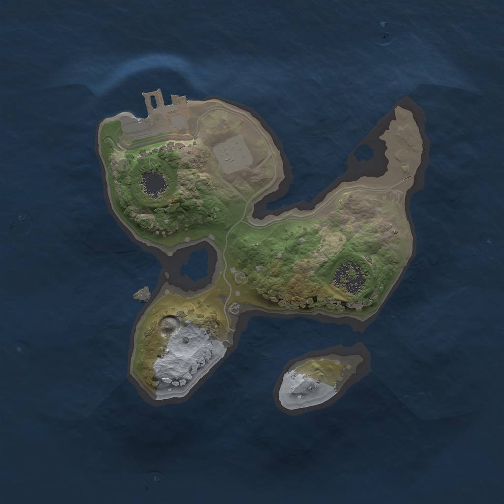 Rust Map: Procedural Map, Size: 1600, Seed: 555, 5 Monuments