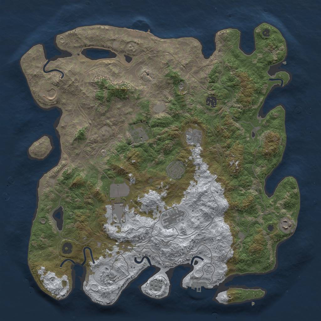 Rust Map: Procedural Map, Size: 4250, Seed: 1115000, 19 Monuments