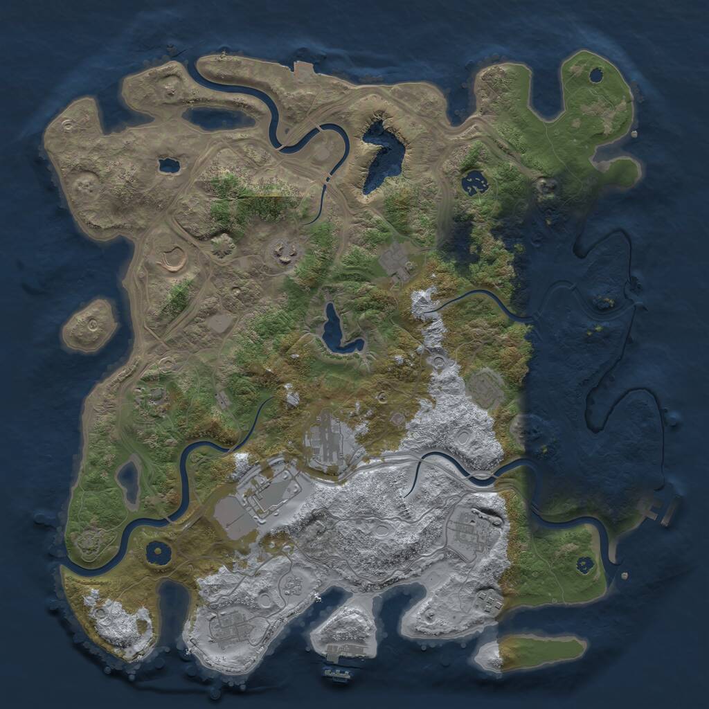 Rust Map: Procedural Map, Size: 4250, Seed: 1115000, 17 Monuments