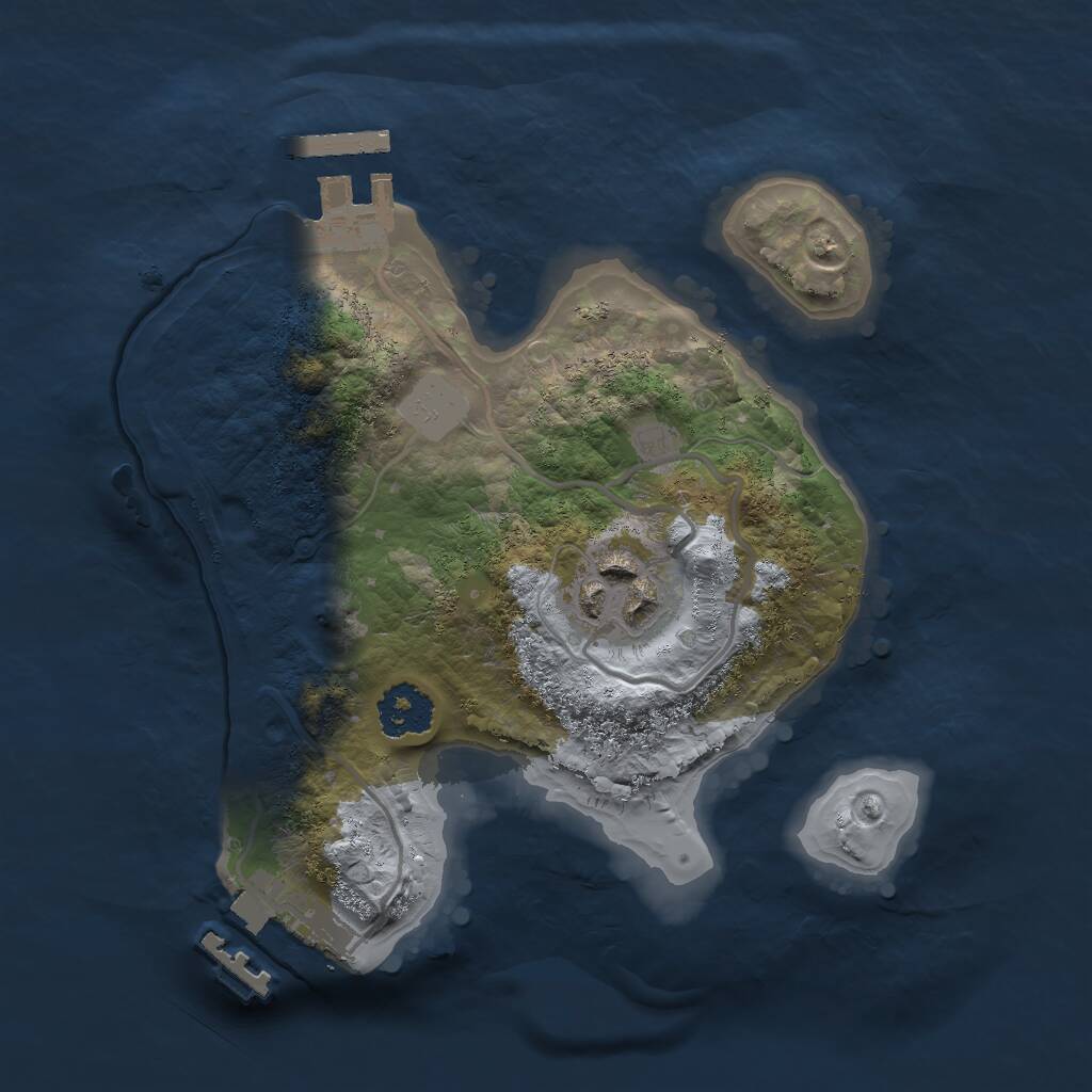 Rust Map: Procedural Map, Size: 2000, Seed: 834415171, 4 Monuments