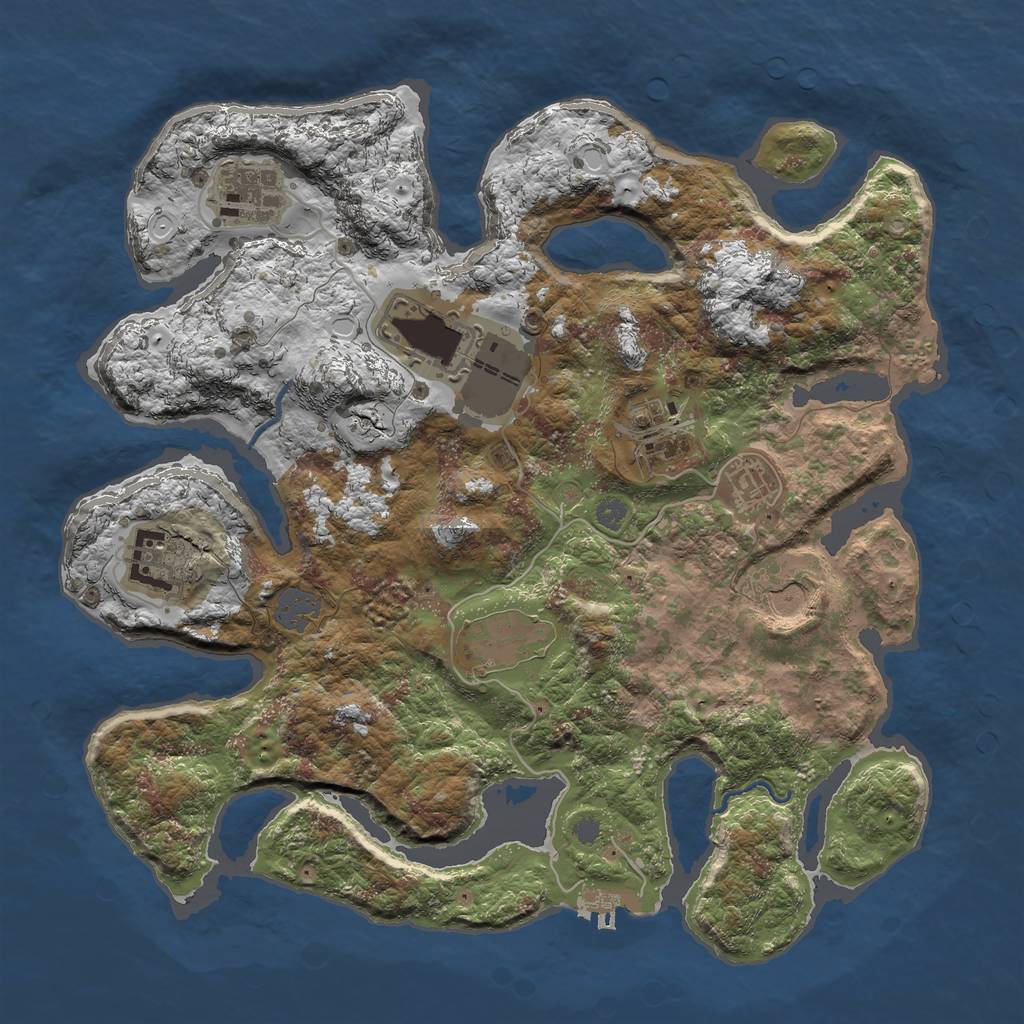 Rust Map: Procedural Map, Size: 3500, Seed: 6784, 13 Monuments