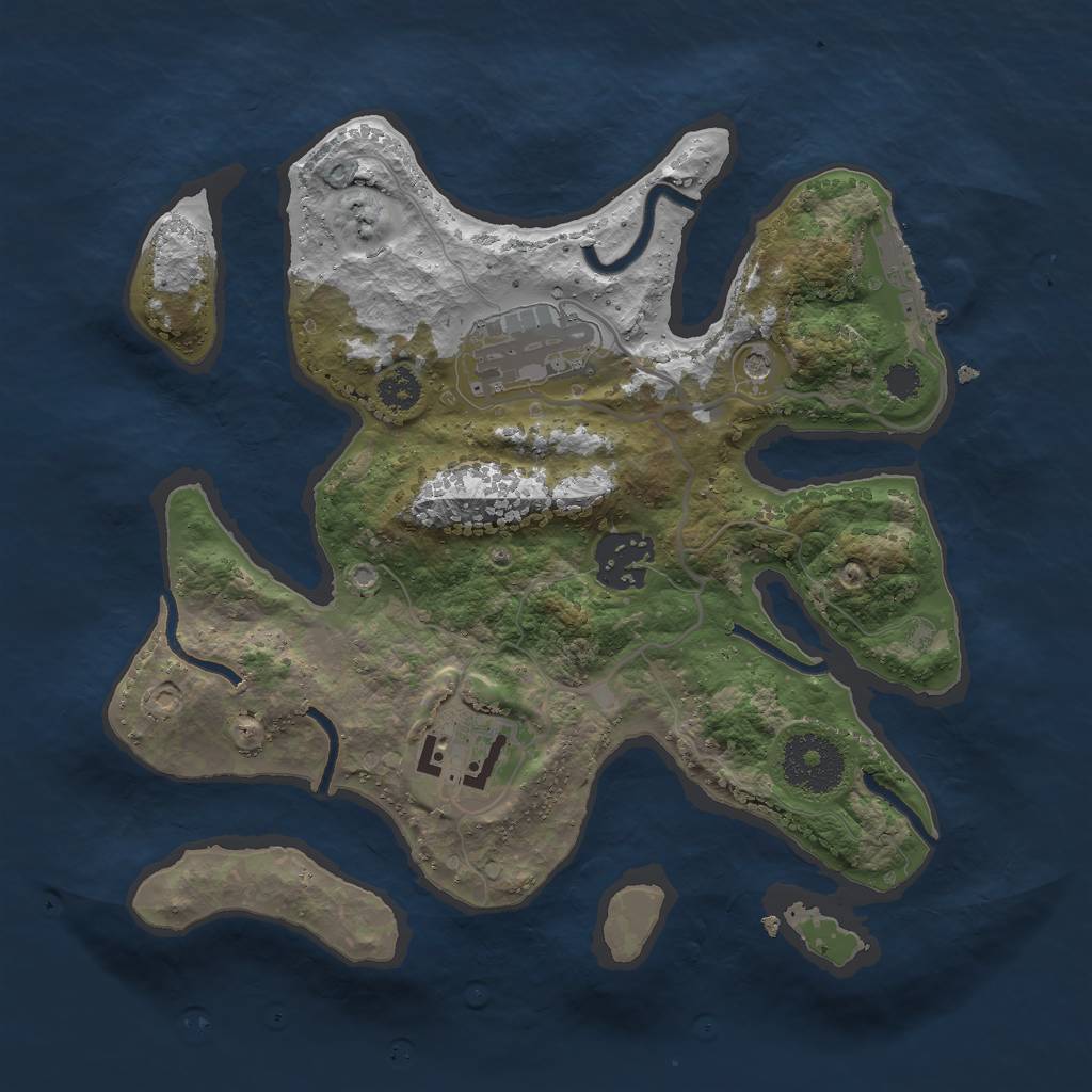 Rust Map: Procedural Map, Size: 2700, Seed: 1200, 7 Monuments