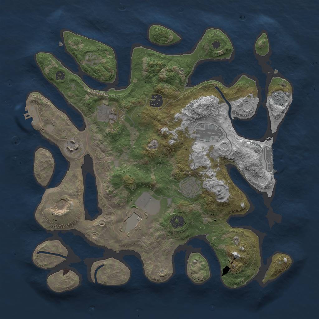 Rust Map: Procedural Map, Size: 3500, Seed: 8756364, 15 Monuments