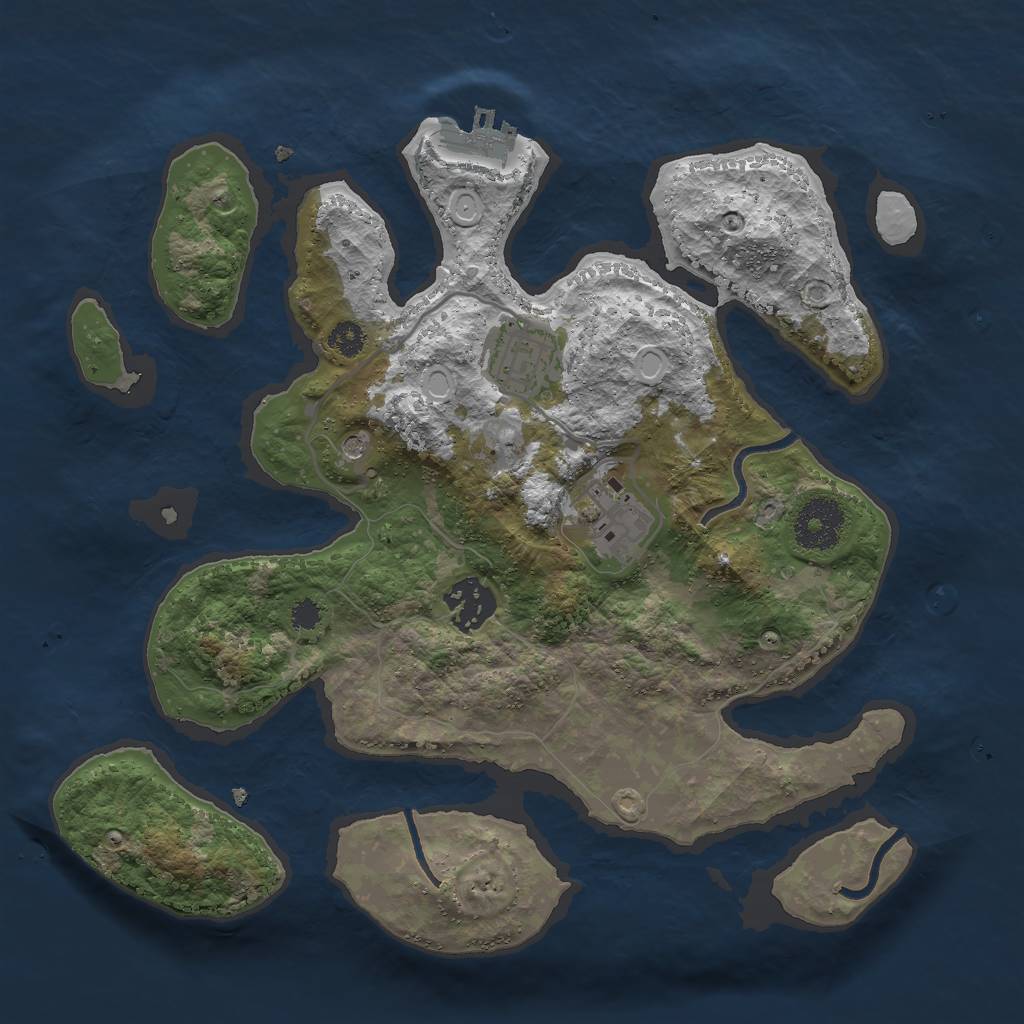 Rust Map: Procedural Map, Size: 3000, Seed: 422696, 10 Monuments