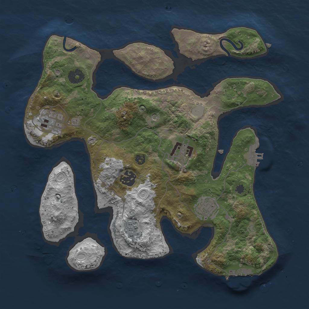 Rust Map: Procedural Map, Size: 3000, Seed: 8067005, 13 Monuments