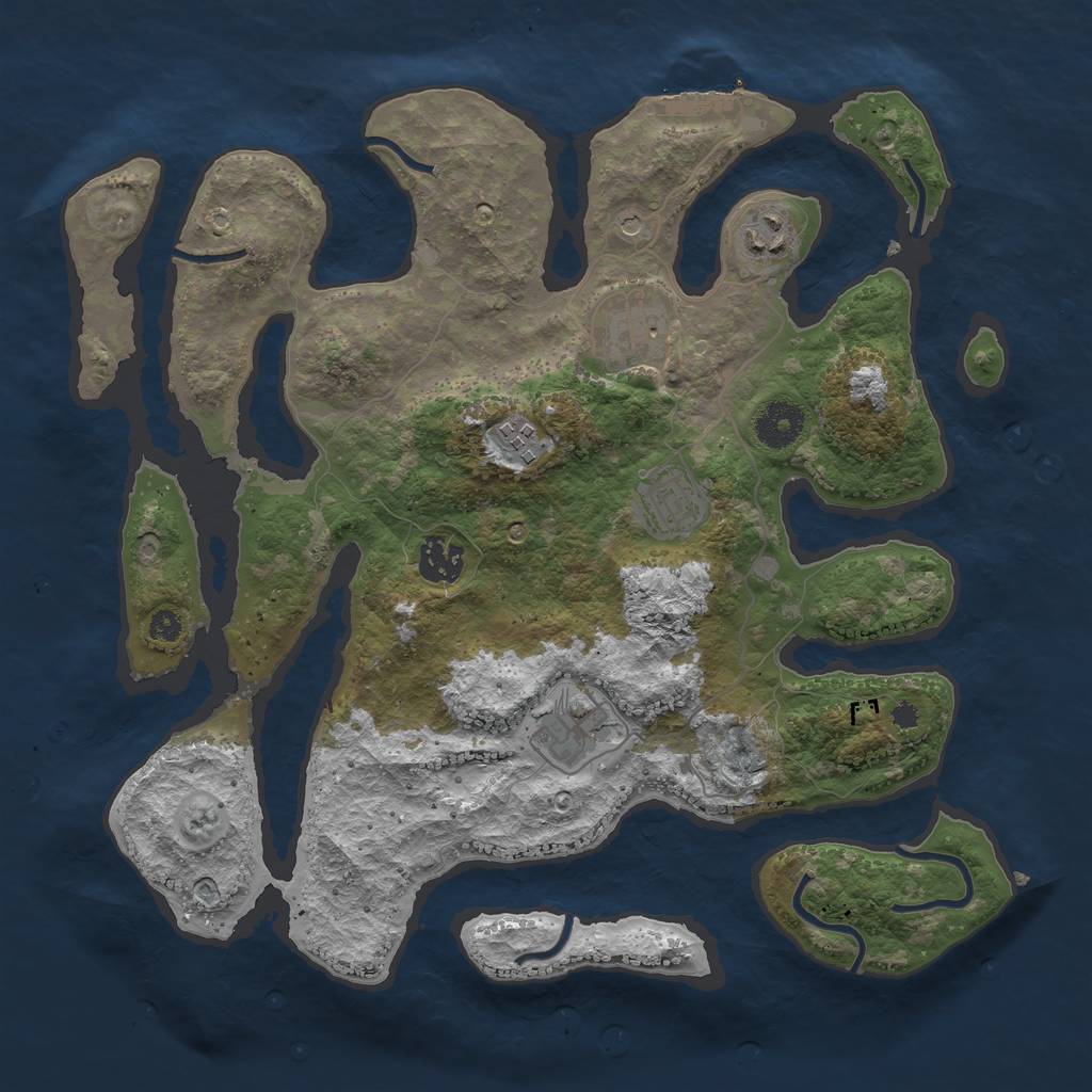 Rust Map: Procedural Map, Size: 3500, Seed: 1528337562, 10 Monuments