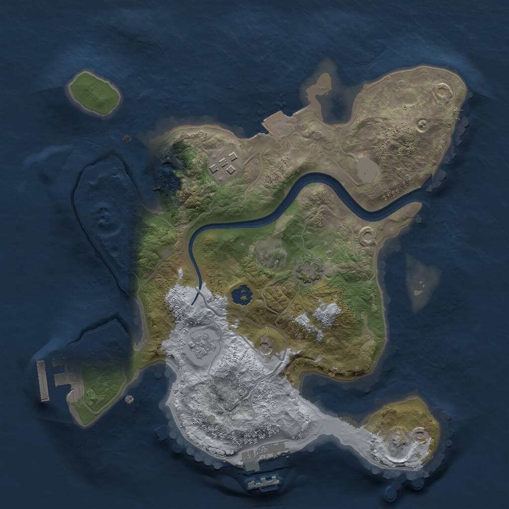 Rust Map: Procedural Map, Size: 2500, Seed: 23478, 7 Monuments