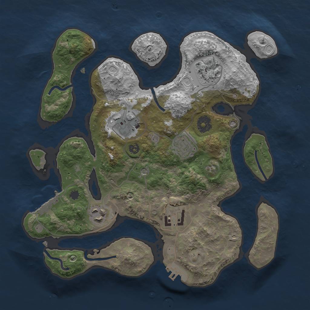 Rust Map: Procedural Map, Size: 2899, Seed: 758140210, 13 Monuments