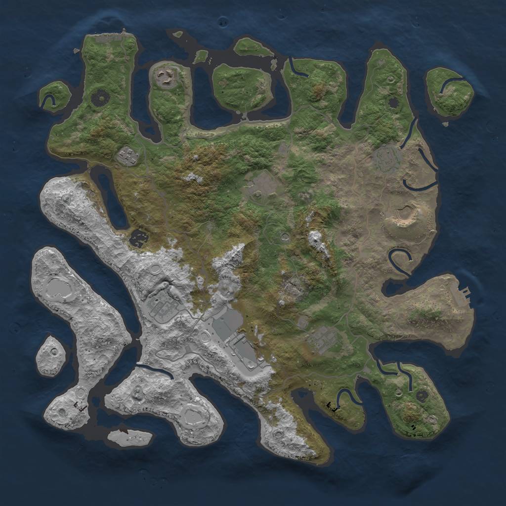 Rust Map: Procedural Map, Size: 4250, Seed: 18754, 17 Monuments