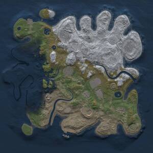 Thumbnail Rust Map: Procedural Map, Size: 3500, Seed: 1182666847, 15 Monuments