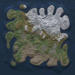 Thumbnail Rust Map: Procedural Map, Size: 3500, Seed: 1182666847, 17 Monuments