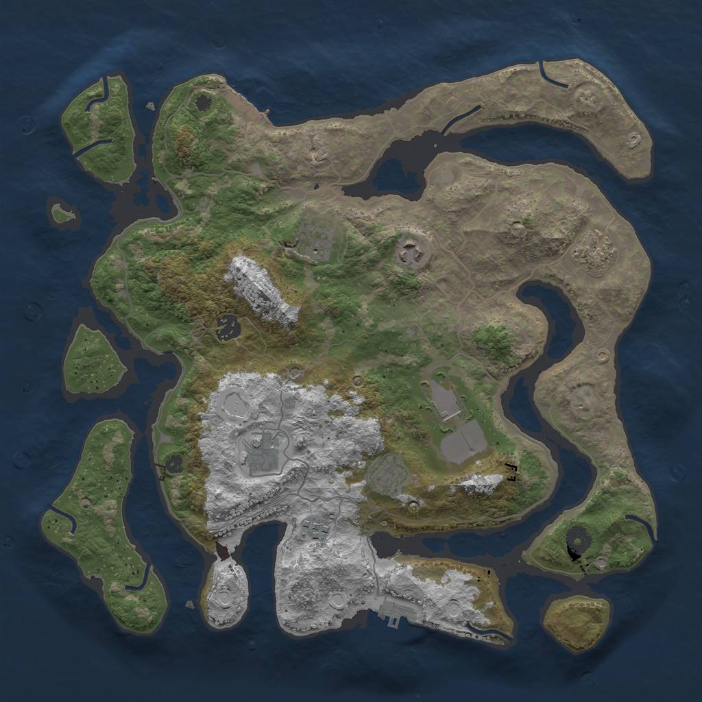 Rust Map: Procedural Map, Size: 4000, Seed: 1086816509, 16 Monuments