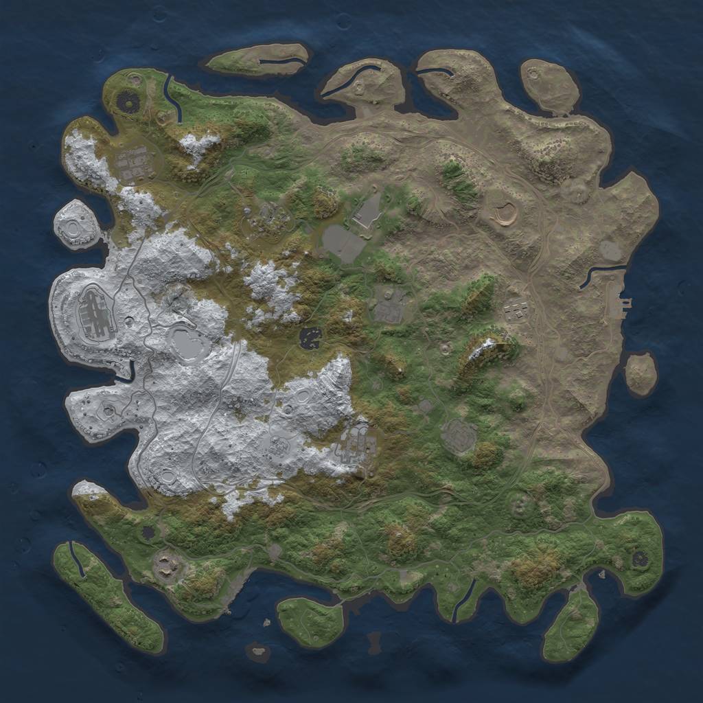 Rust Map: Procedural Map, Size: 4500, Seed: 5717, 20 Monuments