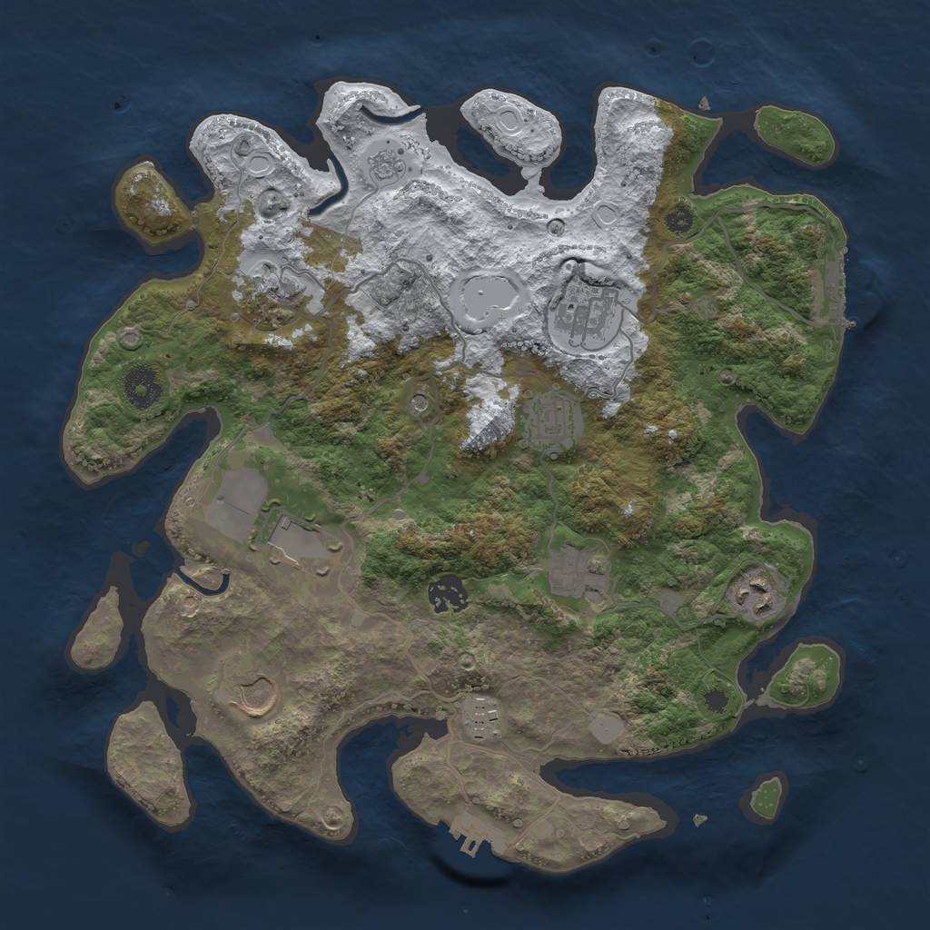 Rust Map: Procedural Map, Size: 3500, Seed: 1982395, 18 Monuments