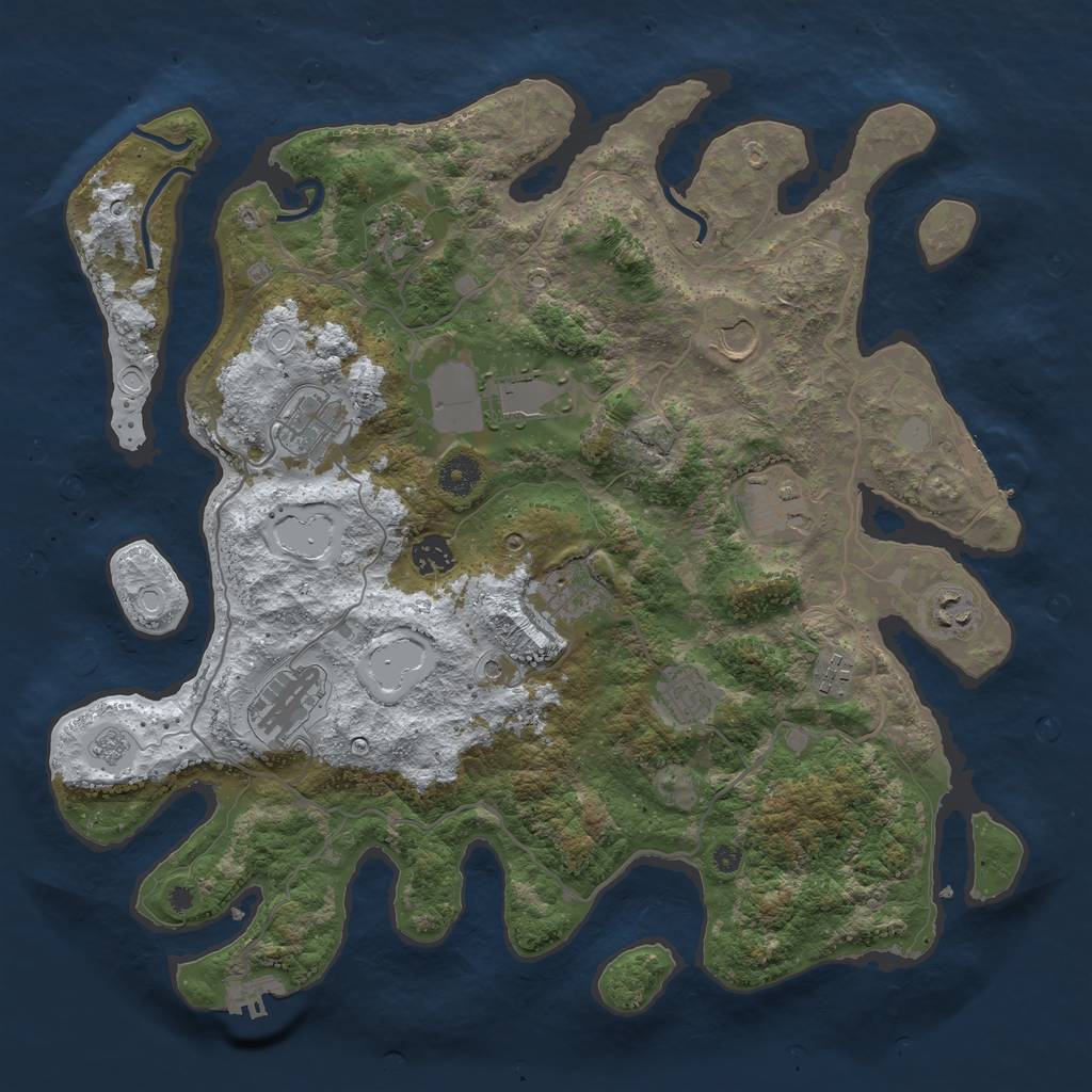 Rust Map: Procedural Map, Size: 4000, Seed: 11872305, 20 Monuments