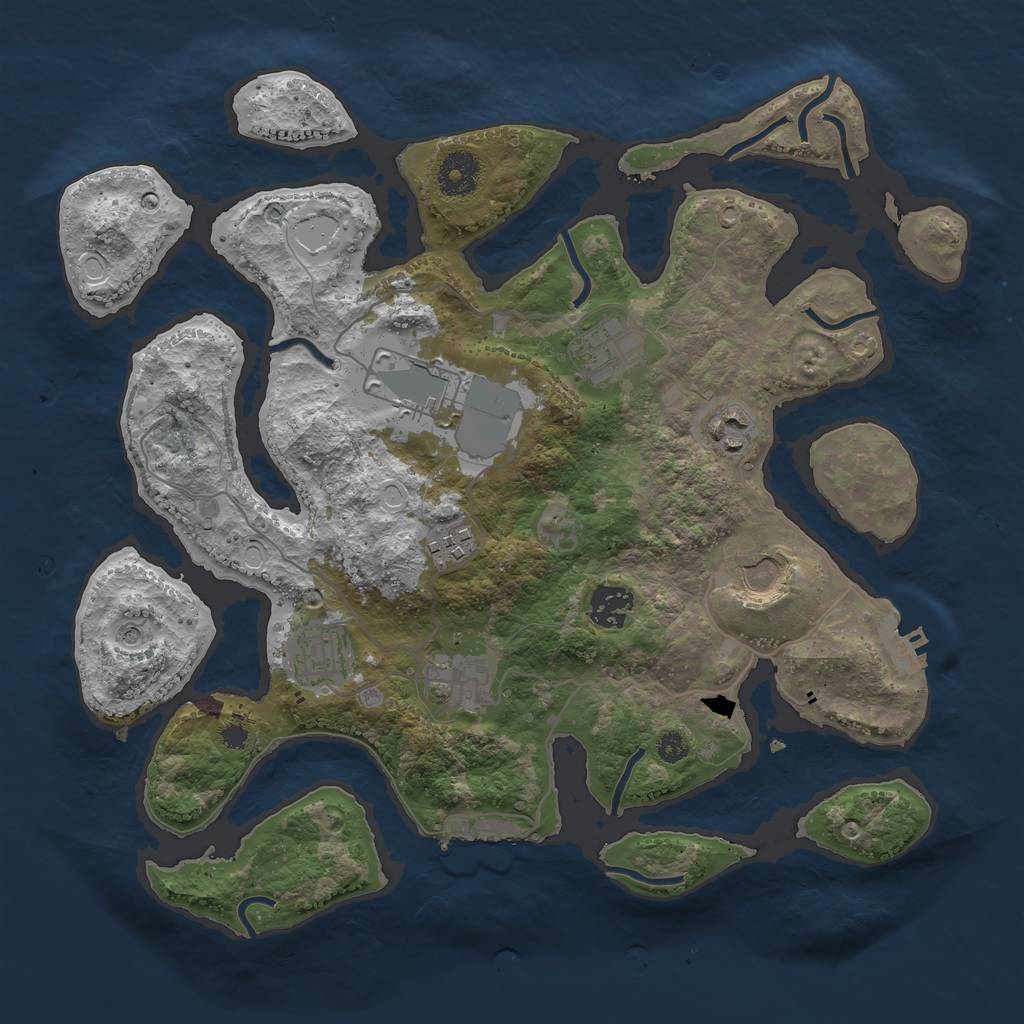 Rust Map: Procedural Map, Size: 3500, Seed: 1449651312, 19 Monuments