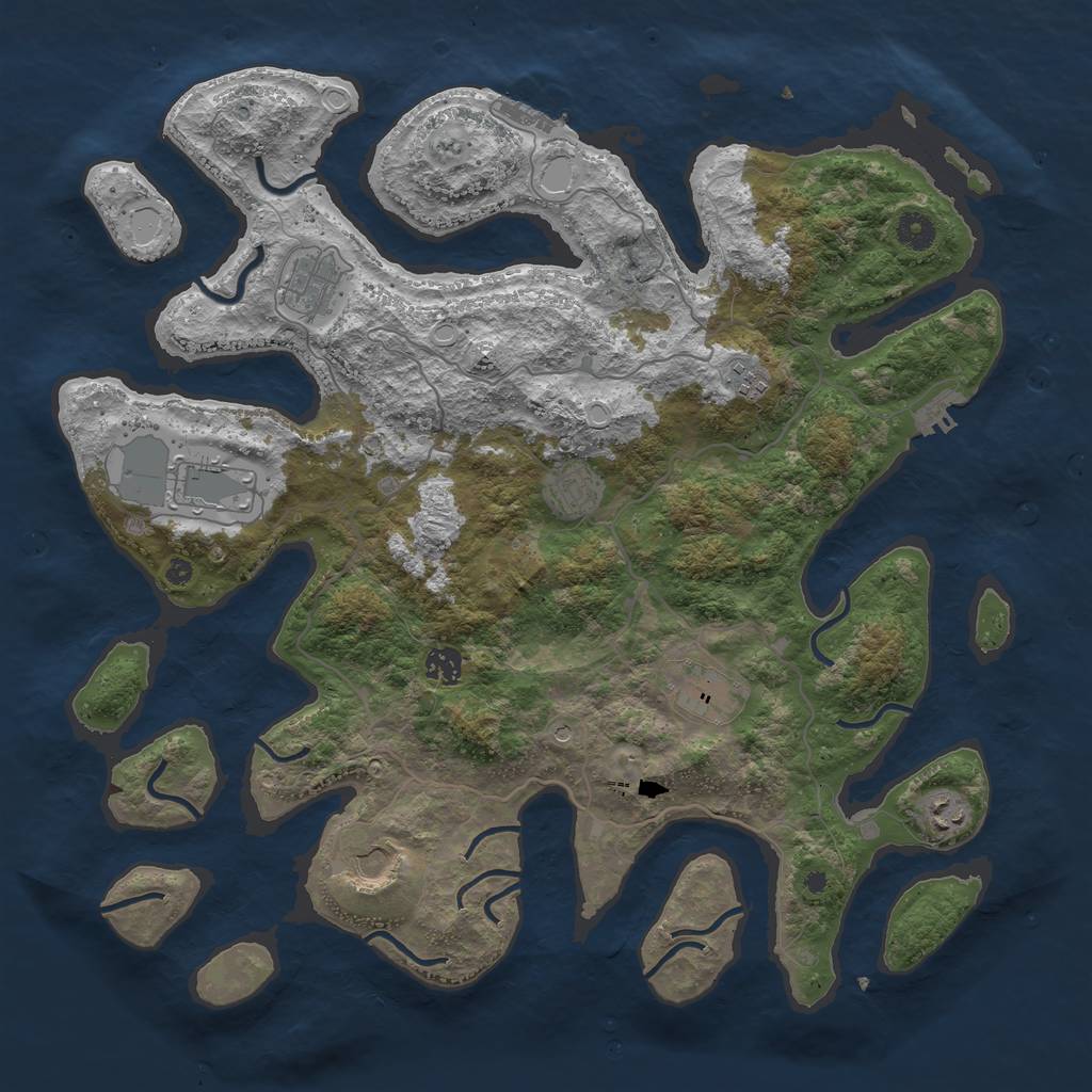 Rust Map: Procedural Map, Size: 4250, Seed: 4698338, 19 Monuments