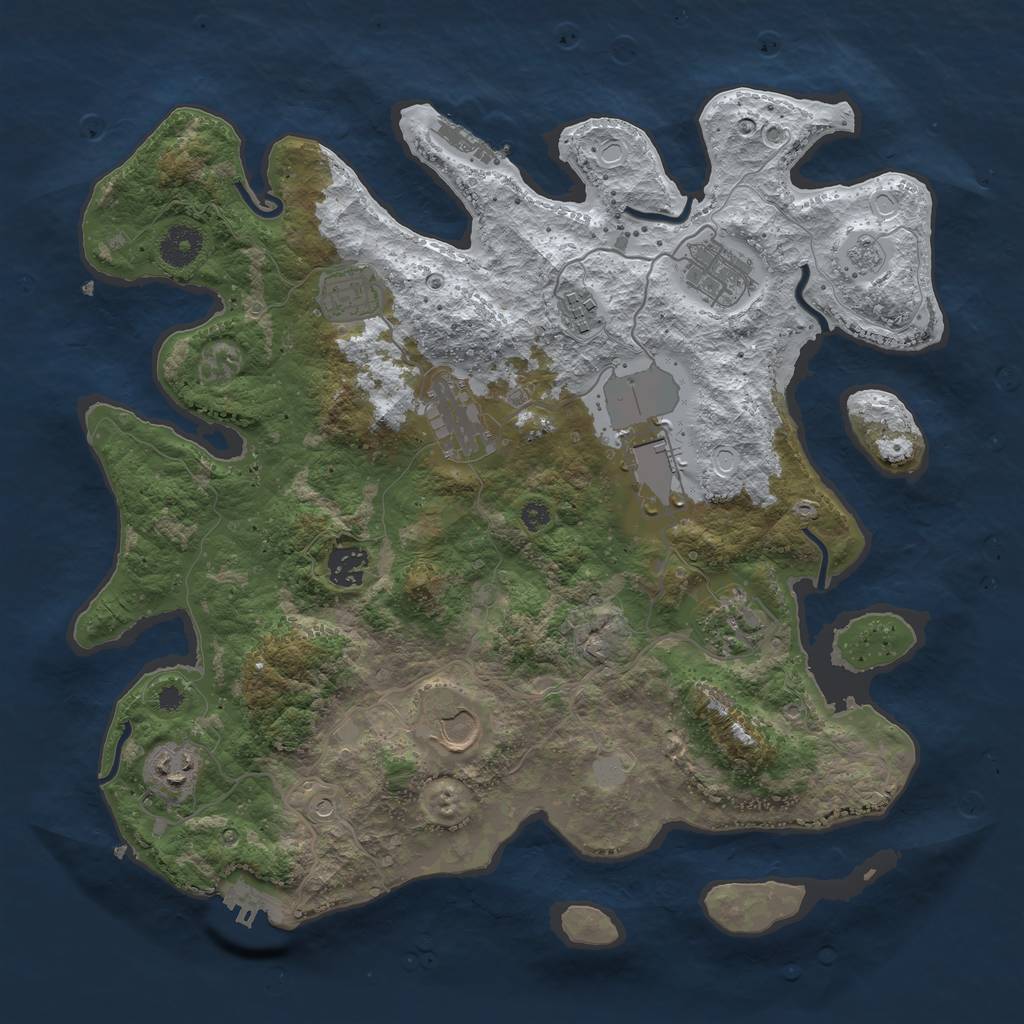 Rust Map: Procedural Map, Size: 3700, Seed: 148974, 18 Monuments