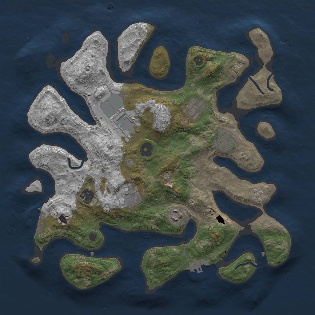 Rust Map: Procedural Map, Size: 3500, Seed: 183143885, 15 Monuments