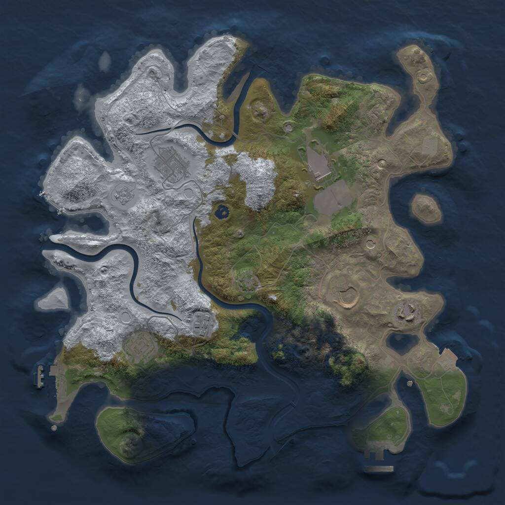 Rust Map: Procedural Map, Size: 3500, Seed: 183143885, 12 Monuments