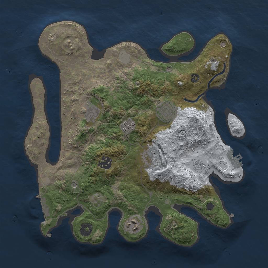 Rust Map: Procedural Map, Size: 3000, Seed: 52372845, 15 Monuments