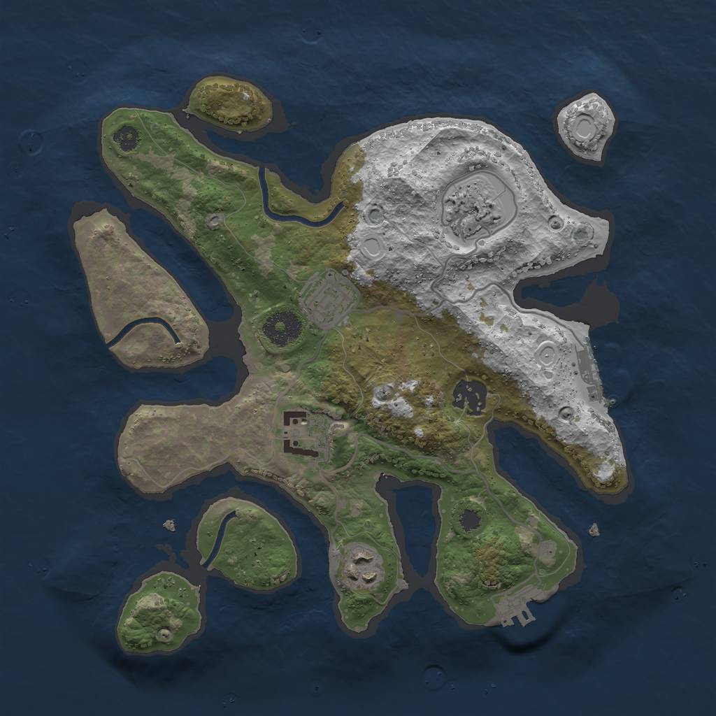 Rust Map: Procedural Map, Size: 3000, Seed: 1880640900, 12 Monuments