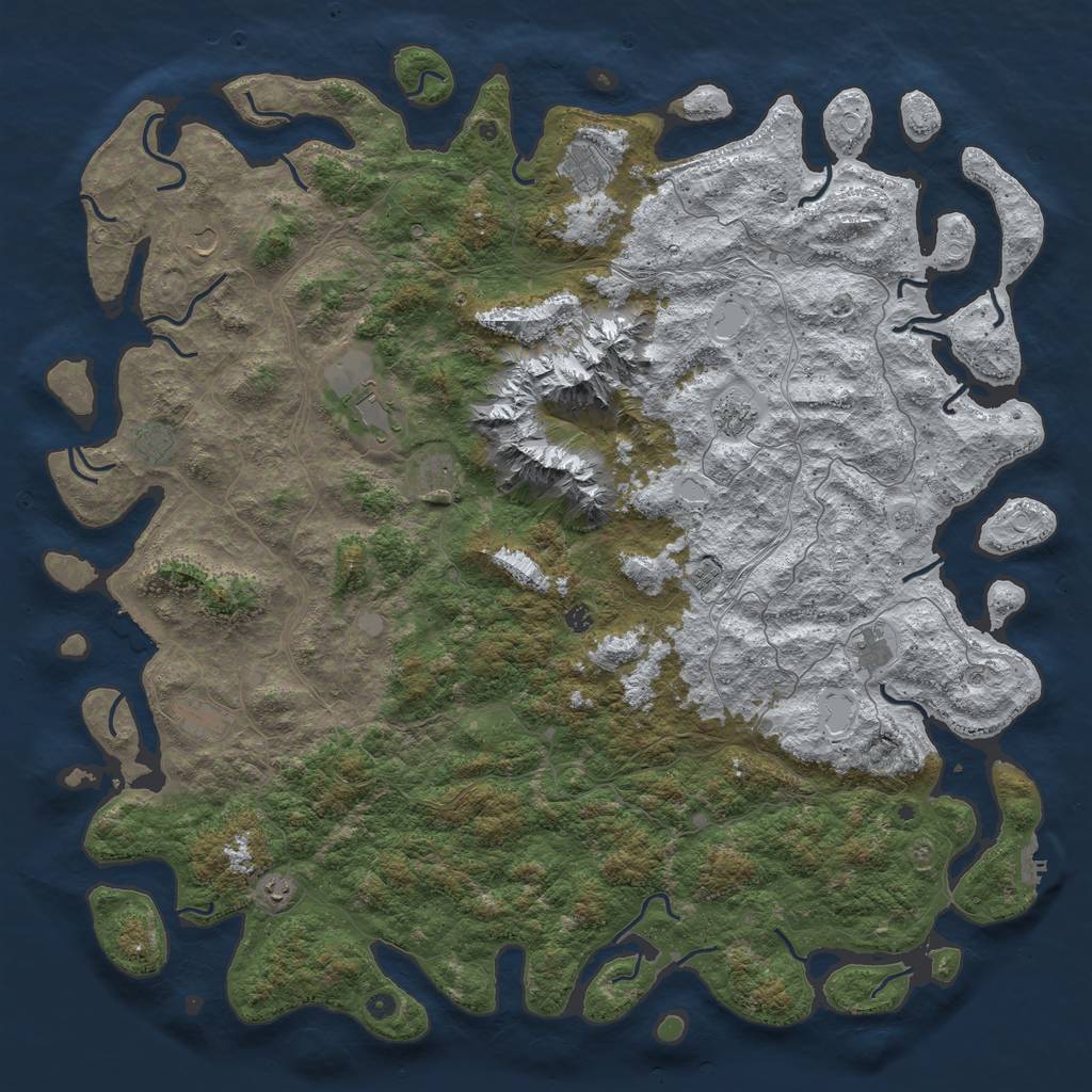 Rust Map: Procedural Map, Size: 6000, Seed: 1609170585, 20 Monuments