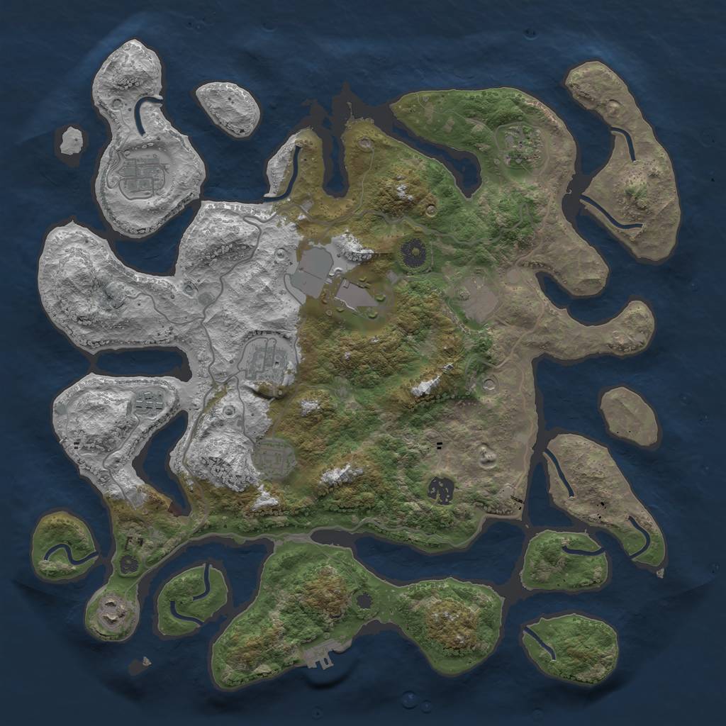 Rust Map: Procedural Map, Size: 4000, Seed: 1583488, 13 Monuments