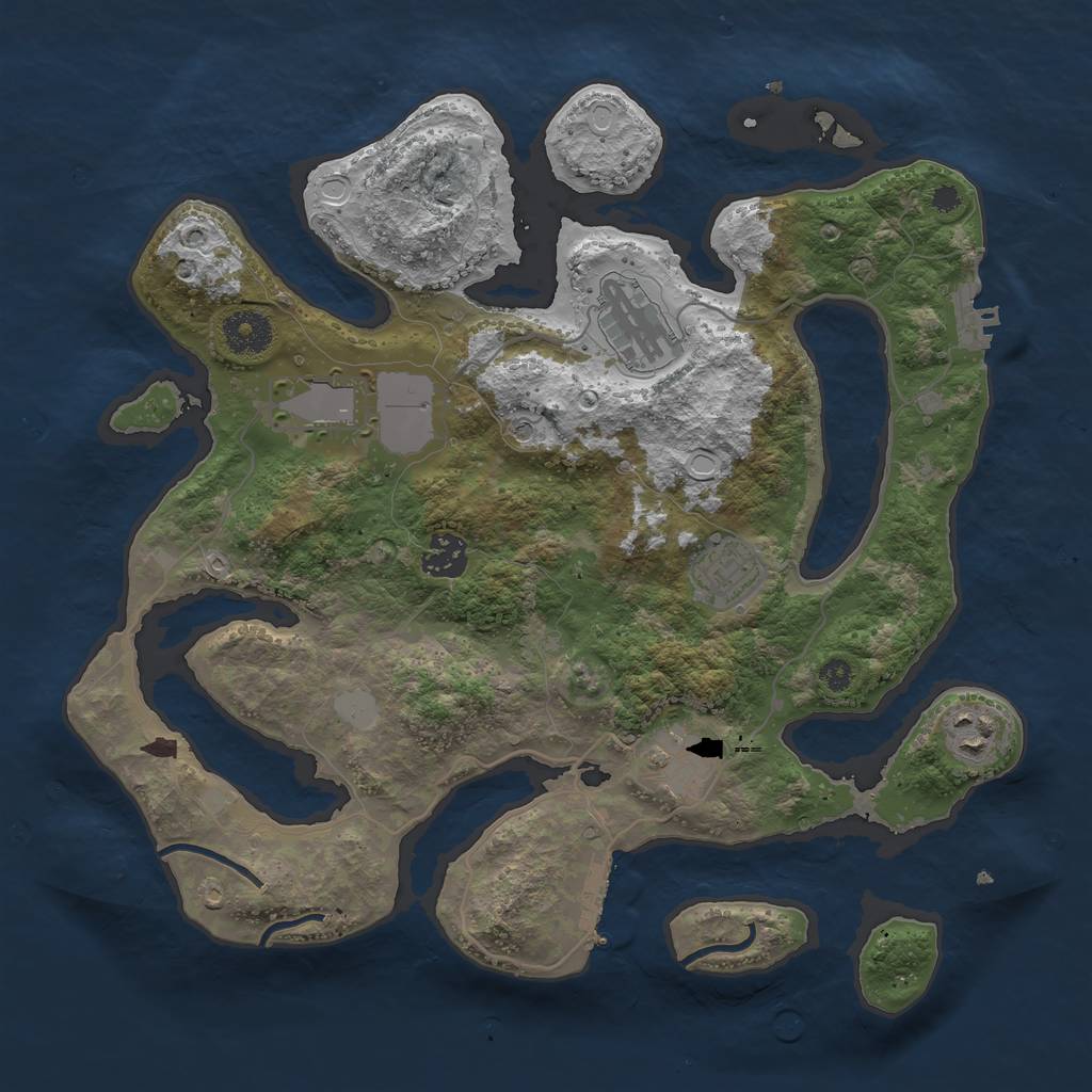 Rust Map: Procedural Map, Size: 3500, Seed: 359501938, 14 Monuments