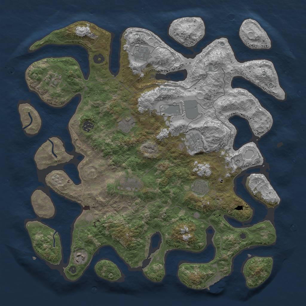 Rust Map: Procedural Map, Size: 4250, Seed: 1654333415, 17 Monuments