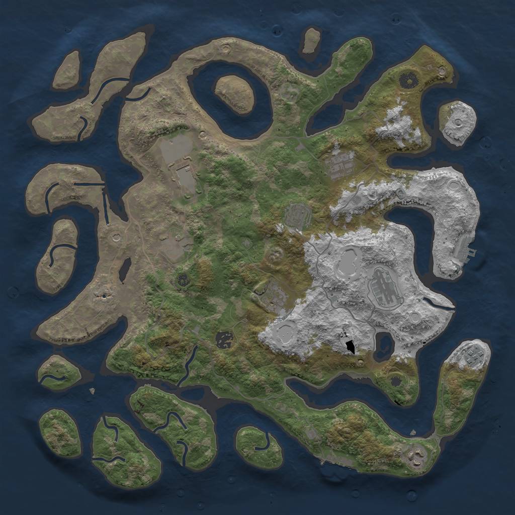 Rust Map: Procedural Map, Size: 4270, Seed: 56789400, 17 Monuments