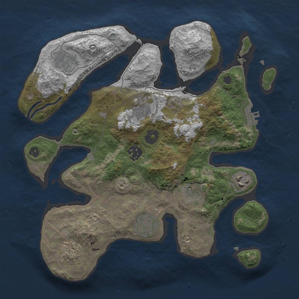 Rust Map: Procedural Map, Size: 3100, Seed: 1155482, 10 Monuments