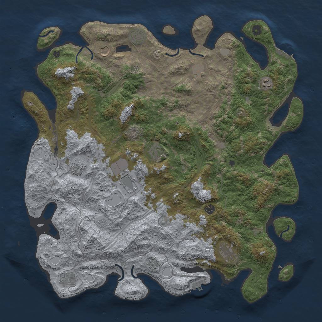 Rust Map: Procedural Map, Size: 4800, Seed: 8794, 18 Monuments