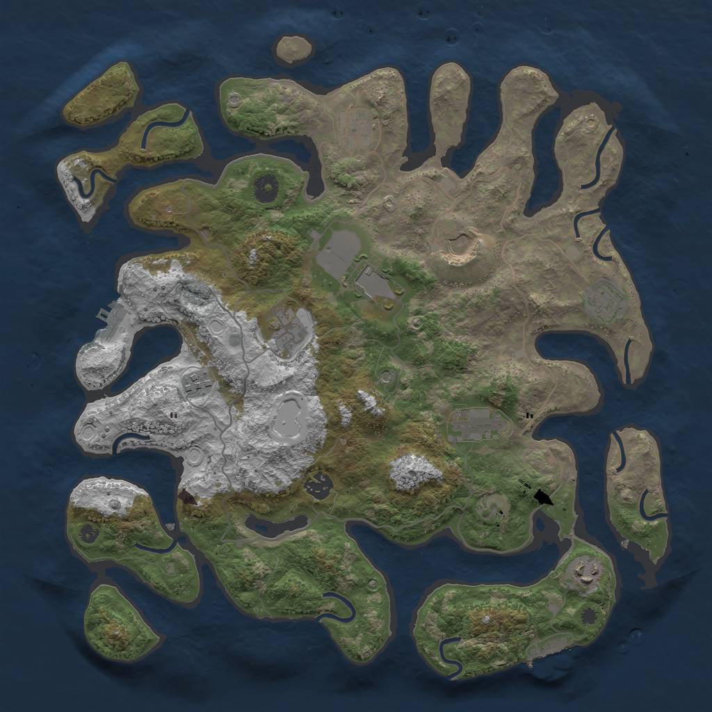 Rust Map: Procedural Map, Size: 4000, Seed: 17578, 20 Monuments