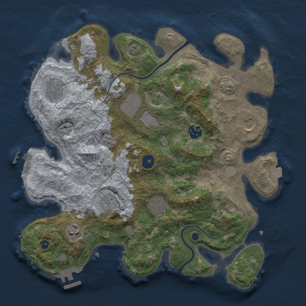 Rust Map: Procedural Map, Size: 3500, Seed: 1508569368, 14 Monuments