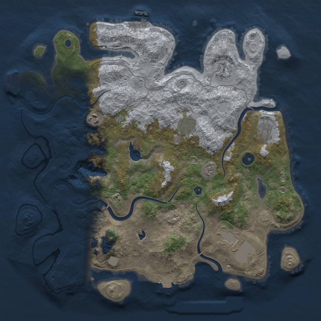 Rust Map: Procedural Map, Size: 4000, Seed: 1553975933, 12 Monuments