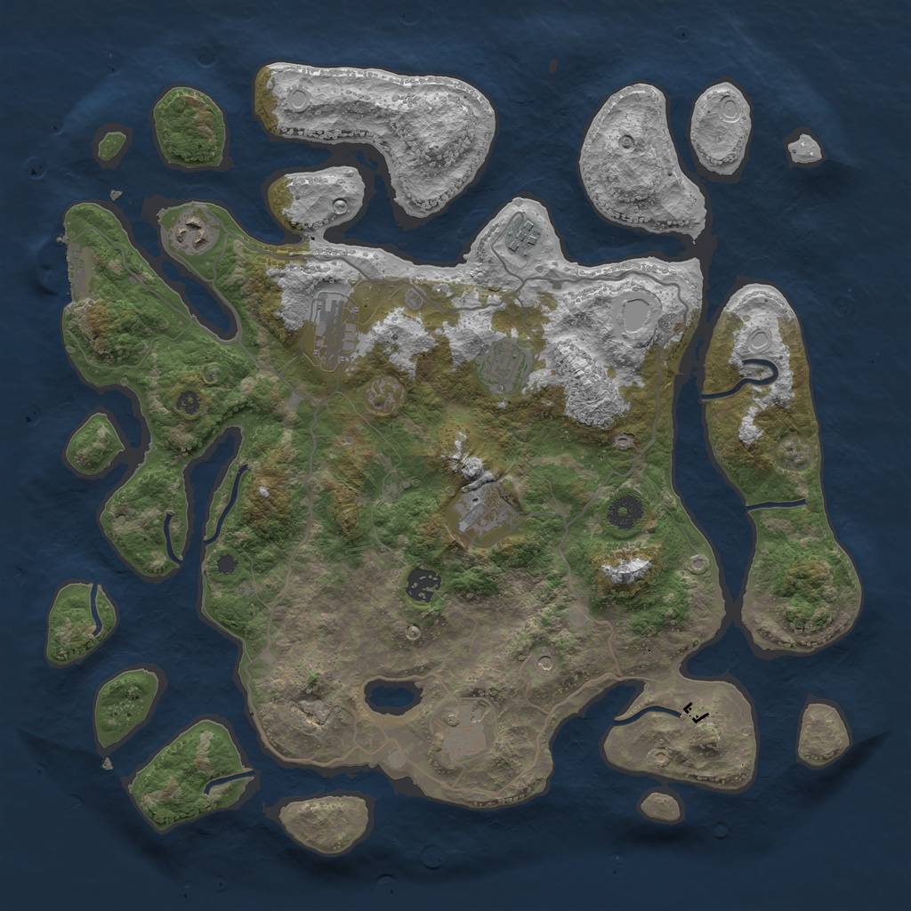 Rust Map: Procedural Map, Size: 4000, Seed: 1553975933, 17 Monuments