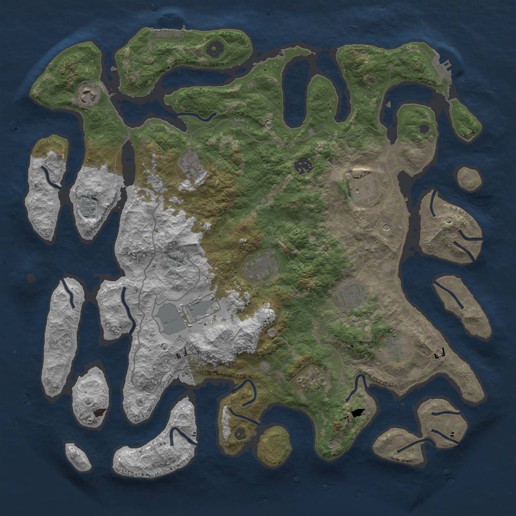 Rust Map: Procedural Map, Size: 4500, Seed: 25073, 21 Monuments