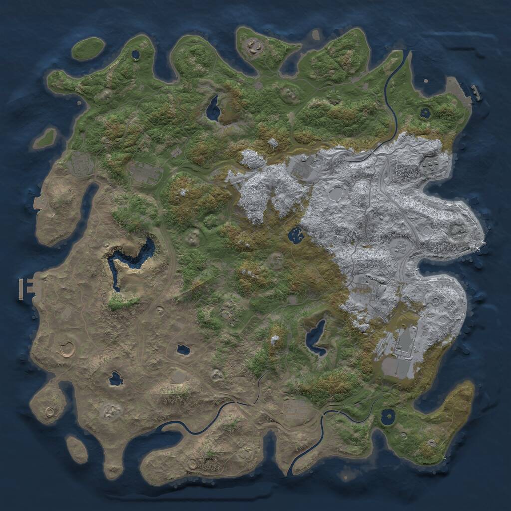 Rust Map: Procedural Map, Size: 4900, Seed: 2235418, 17 Monuments