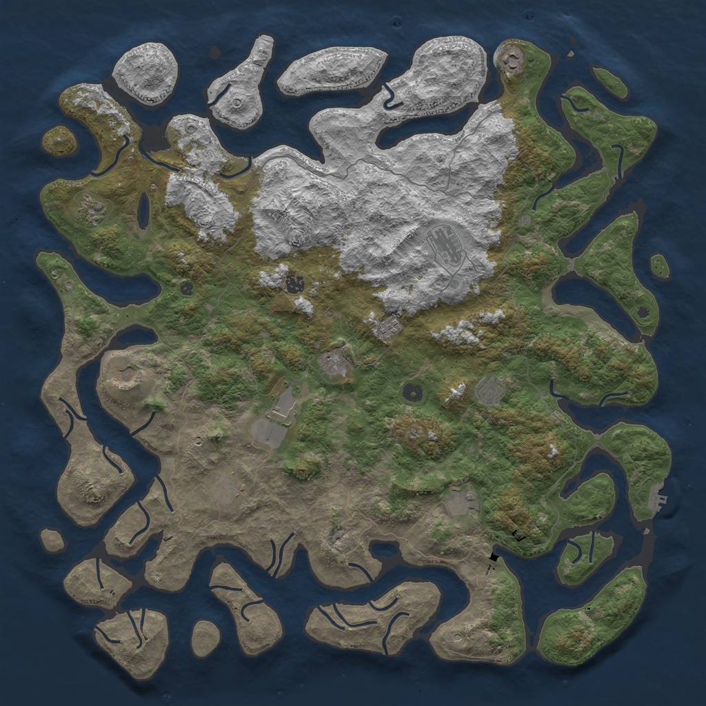 Rust Map: Procedural Map, Size: 5500, Seed: 120598, 15 Monuments