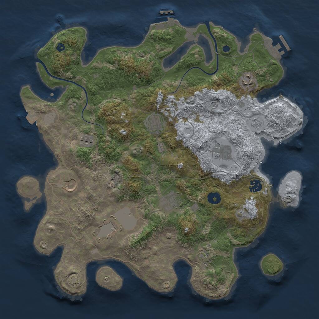 Rust Map: Procedural Map, Size: 3700, Seed: 279719385, 15 Monuments