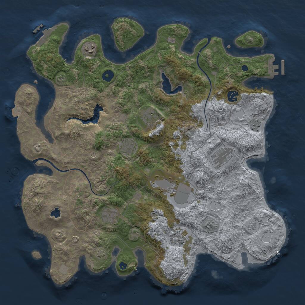 Rust Map: Procedural Map, Size: 4000, Seed: 4032021, 15 Monuments