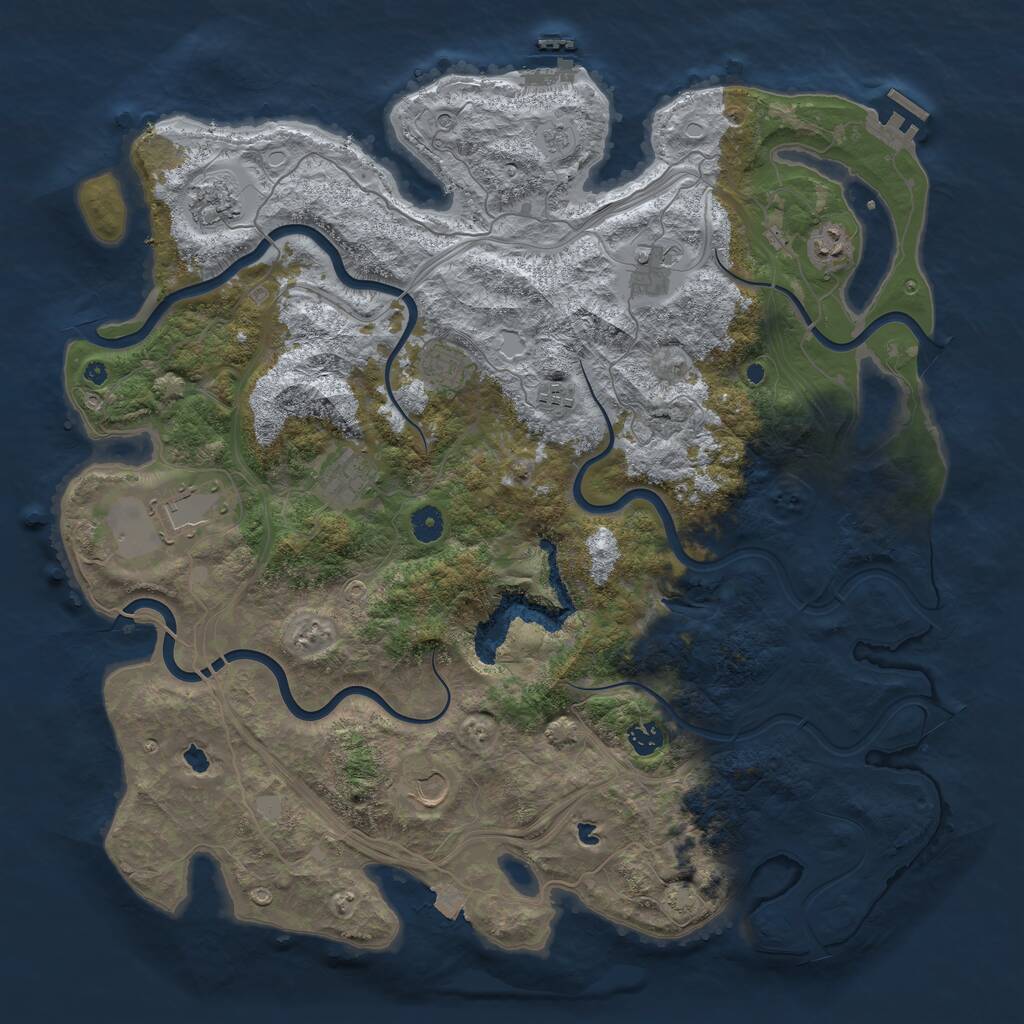 Rust Map: Procedural Map, Size: 4500, Seed: 119708012, 15 Monuments