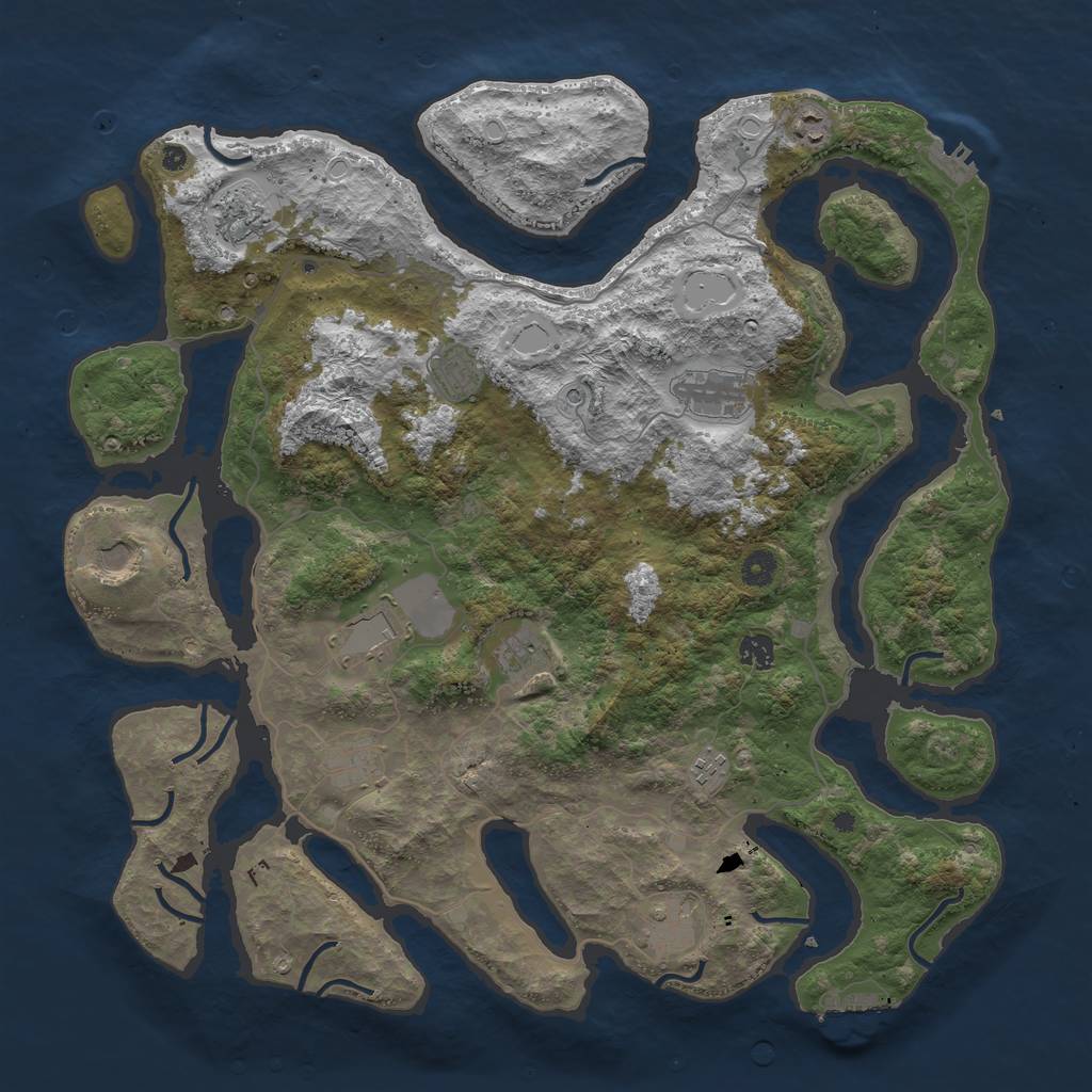 Rust Map: Procedural Map, Size: 4500, Seed: 119708012, 22 Monuments