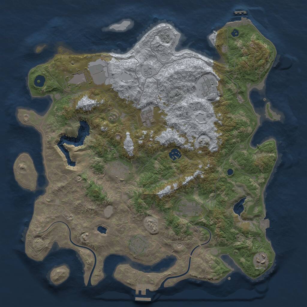 Rust Map: Procedural Map, Size: 4000, Seed: 14366, 15 Monuments