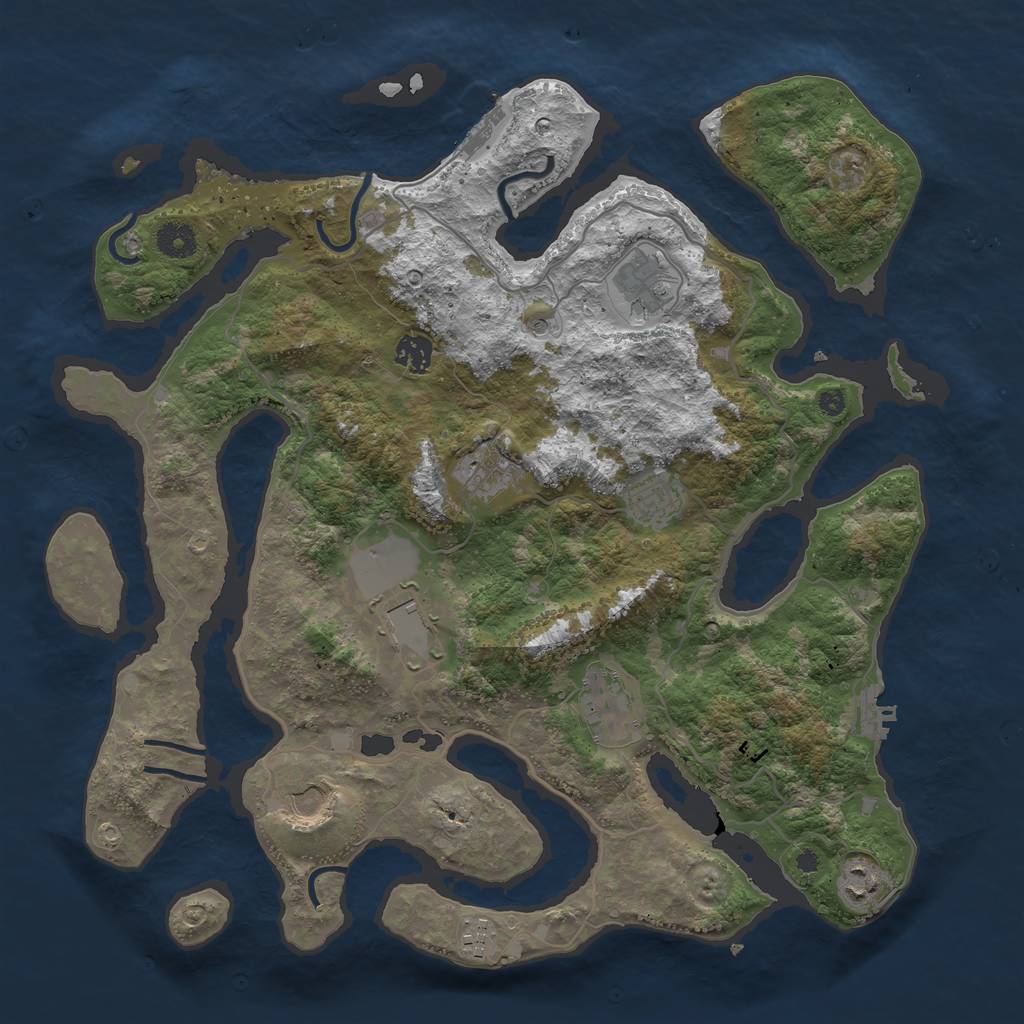 Rust Map: Procedural Map, Size: 4000, Seed: 14366, 14 Monuments