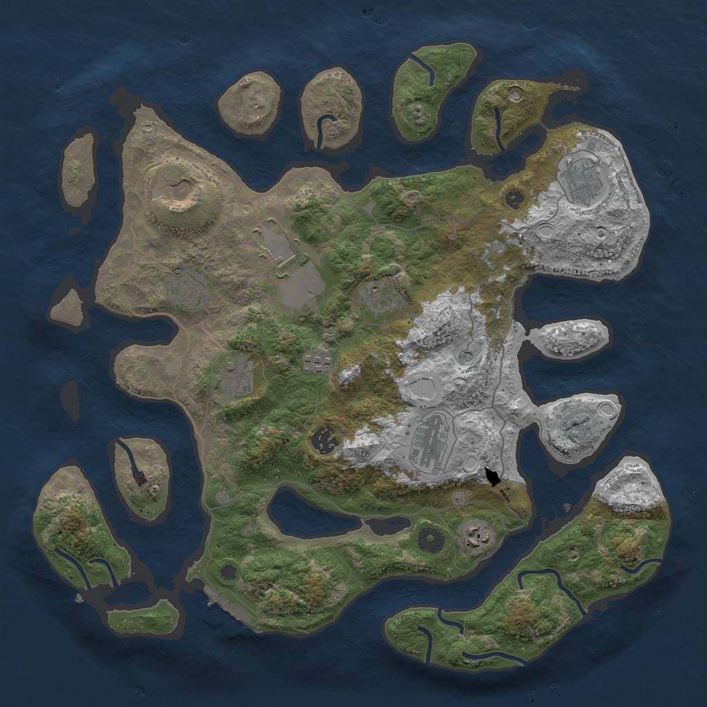 Rust Map: Procedural Map, Size: 4000, Seed: 1473491890, 20 Monuments