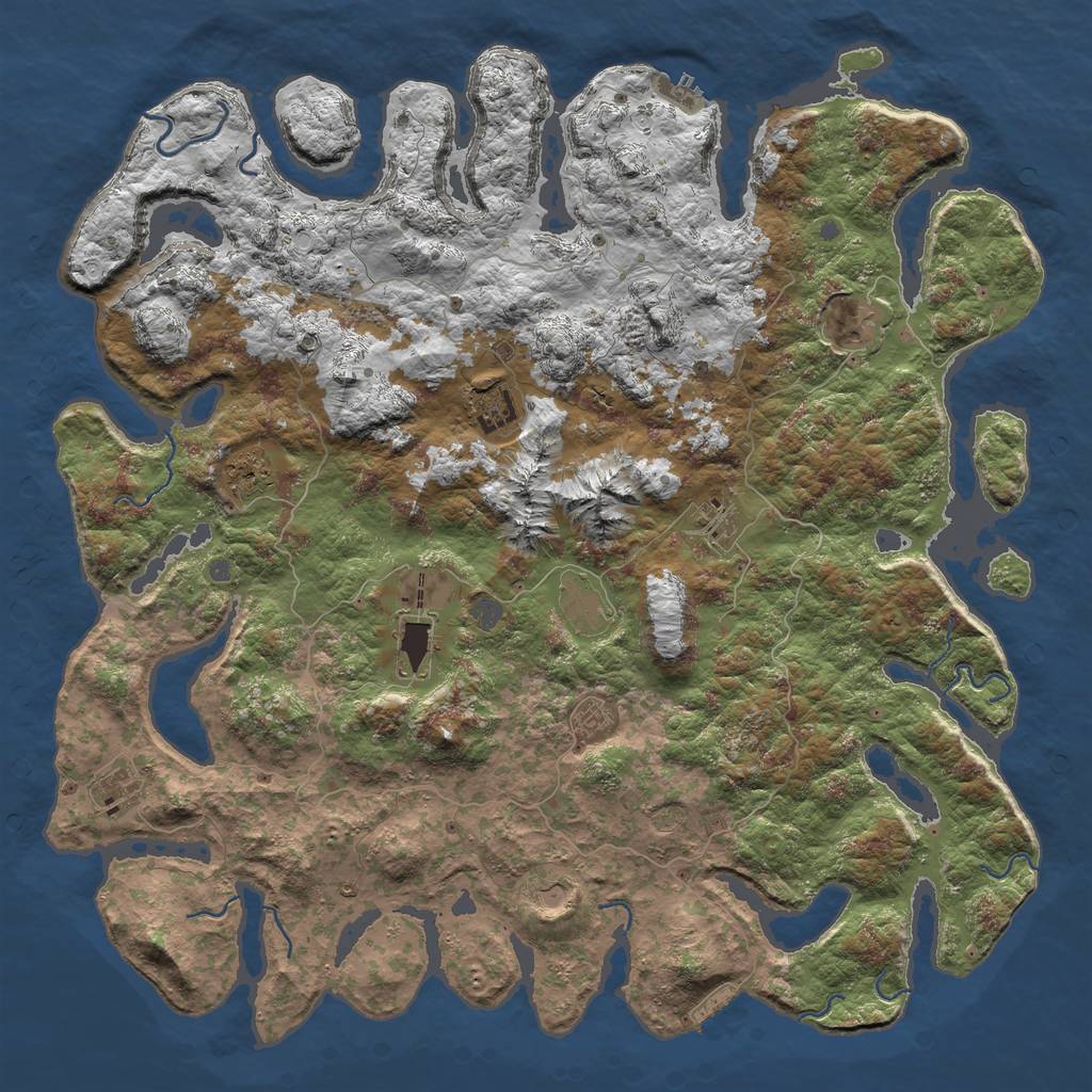 Rust Map: Procedural Map, Size: 5300, Seed: 150, 16 Monuments